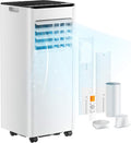 Mobile Air Conditioner 9000 BTU with Exhaust Hose, 4-in-1 Mobile Air Conditioner, Quiet Operation, Digital Display + Remote Control, Window Installation Set, 24-Hour Timer, For Rooms up to 25 m² [Energy Class A]