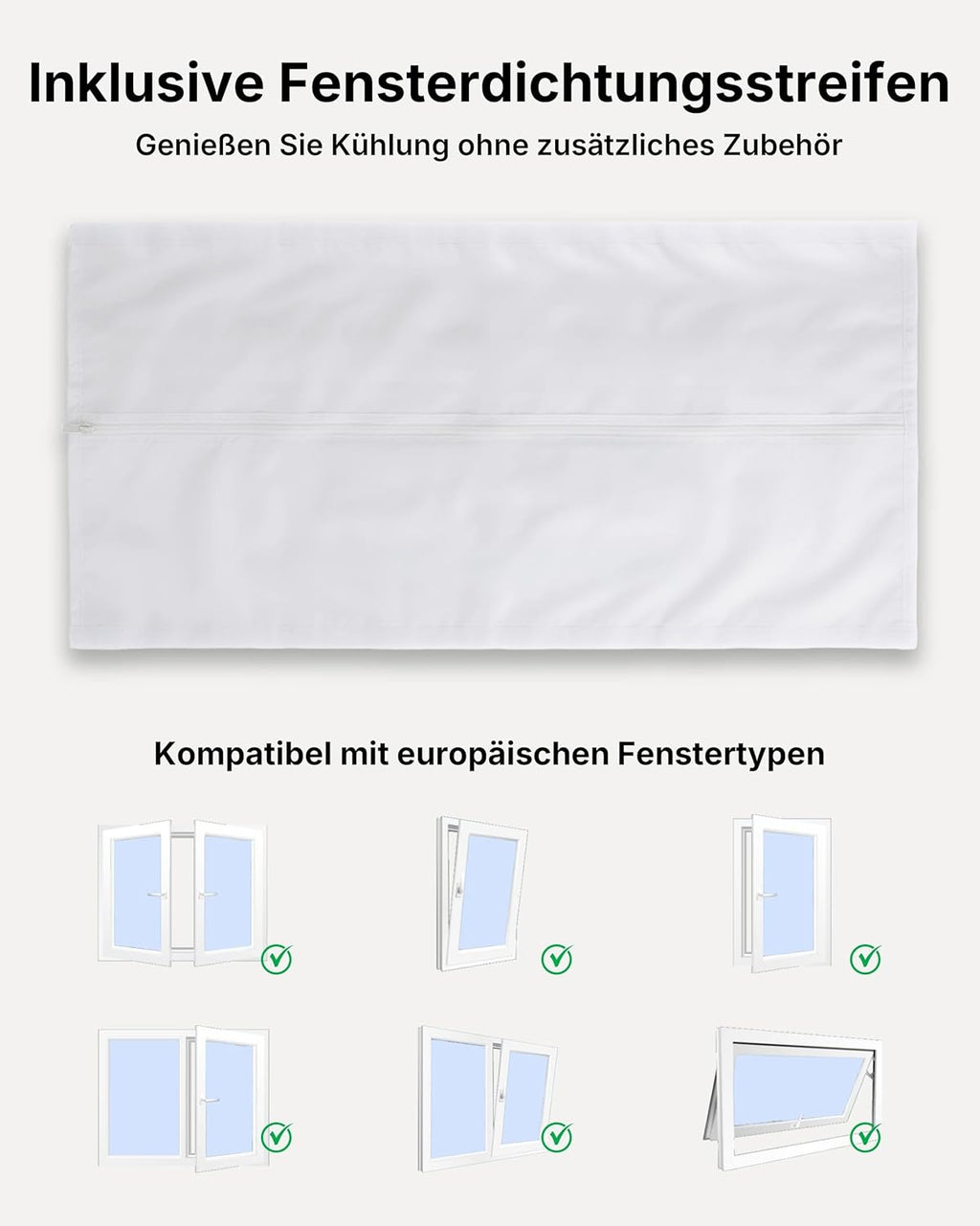 Mobile Air Conditioner 7000BTU 2.0 kW with Exhaust Hose, 3-in-1 Mobile Air Conditioner, Window Seal, App Control + Remote Control, Quiet Operation, 24-Hour Timer, For Rooms up to 20 m² [Energy Class A]